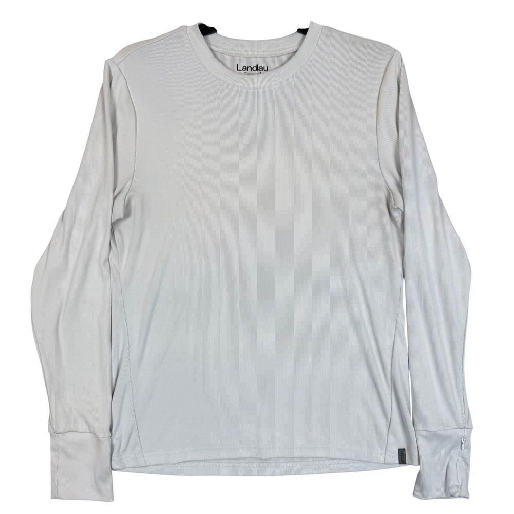Landau Forward Scrub Undershirt L 19in Chest Ribbed Grey Performance Athleisure